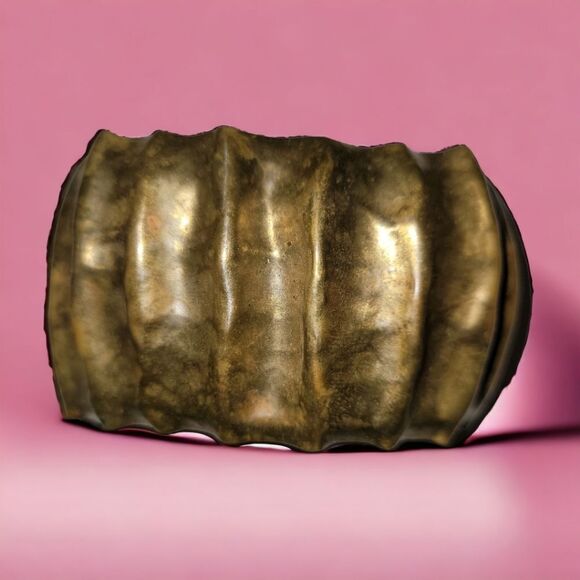 Crinkle Cut Copper Colored Cuff Adjustable - Picture 1 of 4